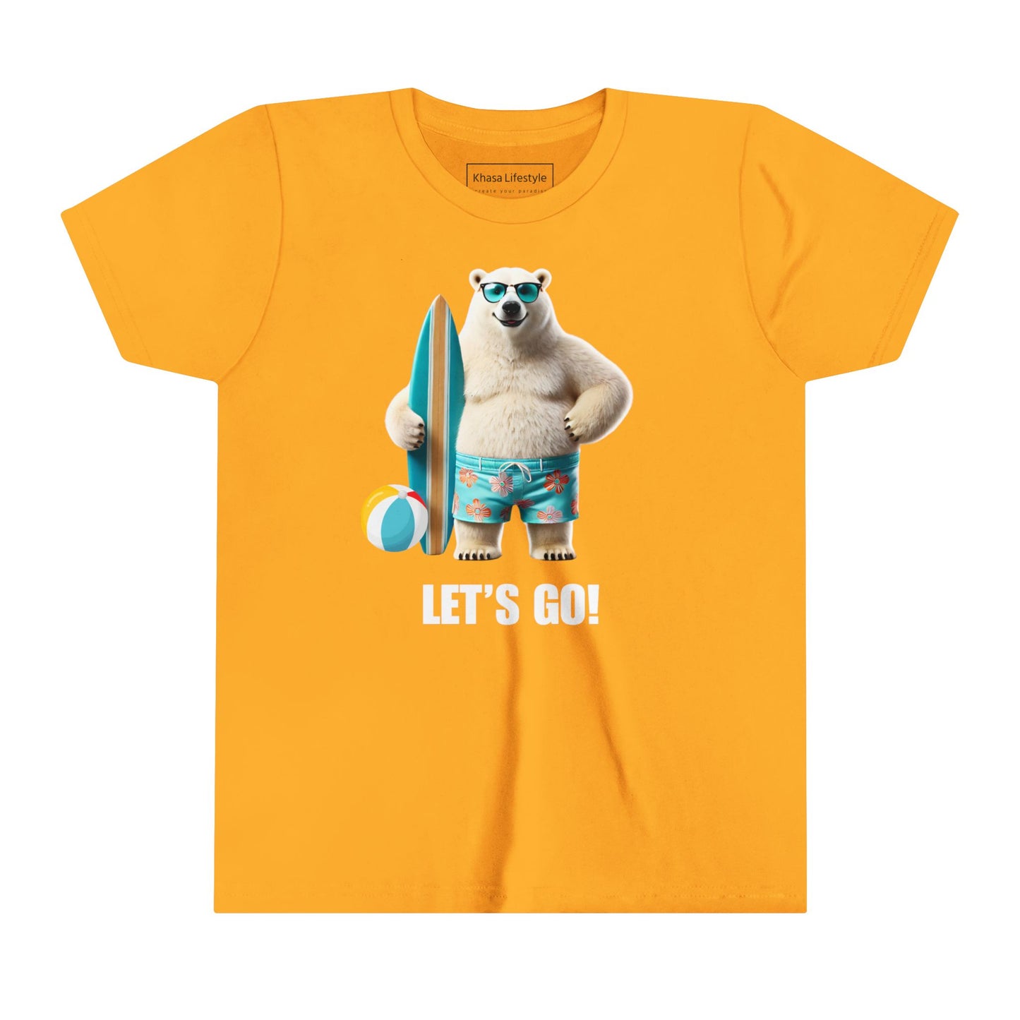 Polar Bear Surfboard | Let's Go | Youth Graphic Tees | 43CY-Y